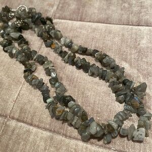 Labradorite Chip Necklace Double Strand 18”